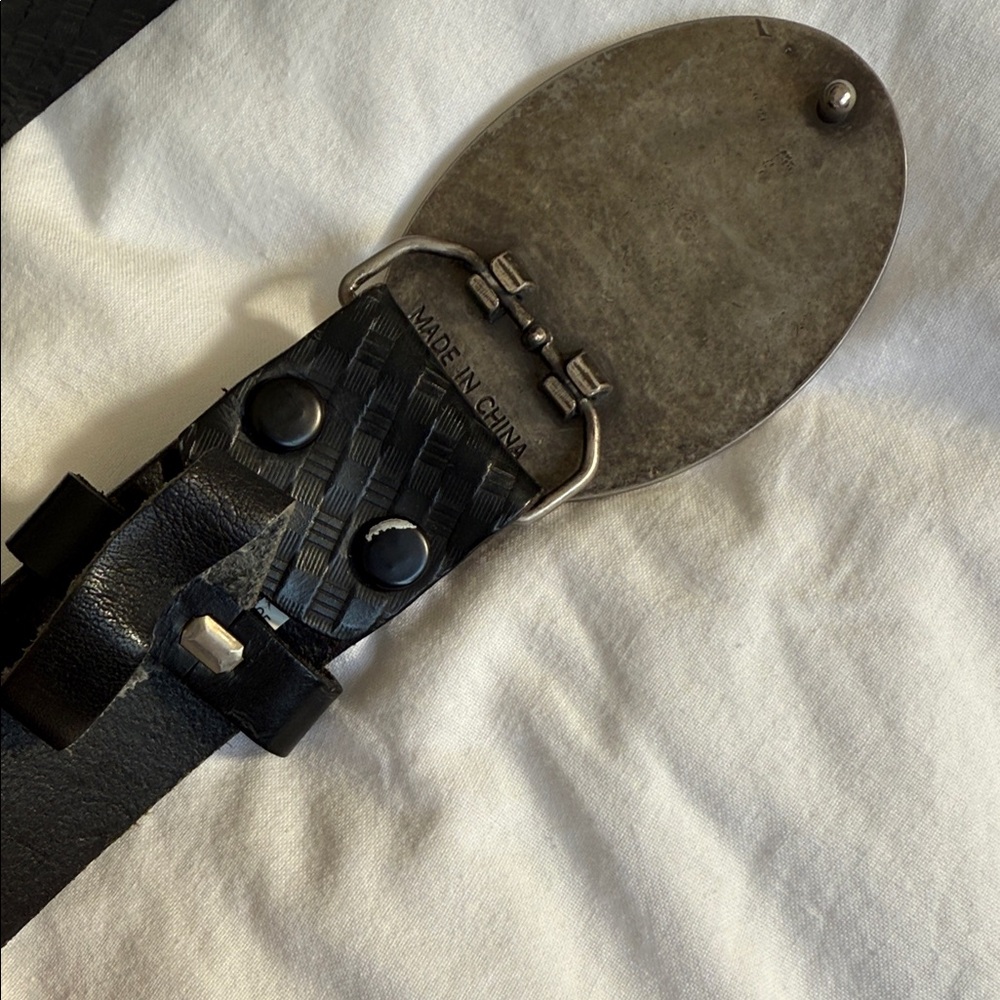 Genuine Dickies Mens black leather belt L 38-40 - Picture 3 of 12